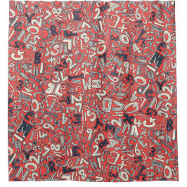 A1B2C3コーラルレッド シャワーカーテン