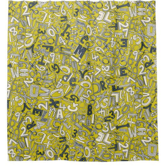 A1B2C3文字 シャワーカーテン (正面)