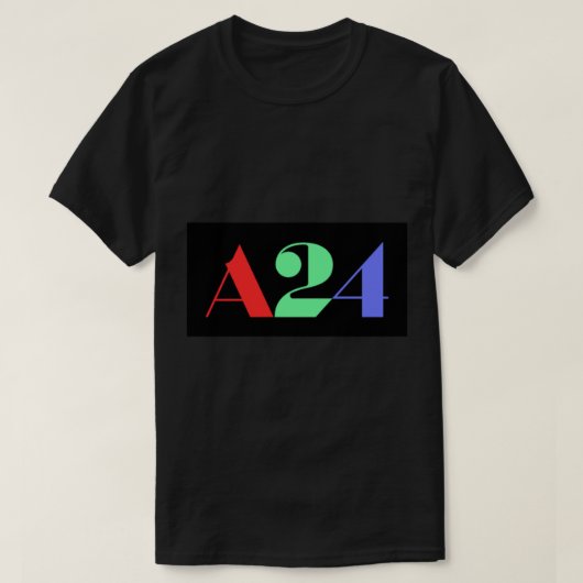 A24数々の色ロゴ Tシャツ (デザイン正面)