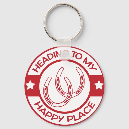 A258 happy place horseshoes red キーホルダー (正面)
