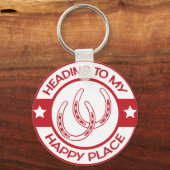 A258 happy place horseshoes red キーホルダー (正面)