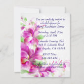 A2 – ピンクのフローラデザインブライダルシャワー招待状 招待状 (正面)