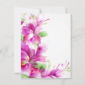 A2 – ピンクのフローラデザインブライダルシャワー招待状 招待状 (裏面)