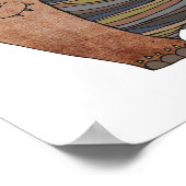 A3ブラウンモダンベアキッズアートイラストレーション ポスター (角)