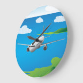 A321定期旅客機のベクトル時計 ラージ壁時計 (傾斜)