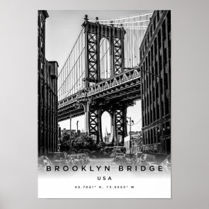 A3 Brooklyn Bridge USAコーディネートのポスター ポスター