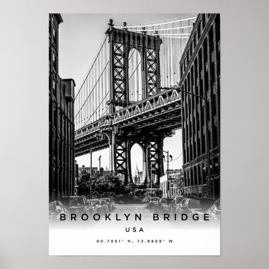 A3 Brooklyn Bridge USAコーディネートのポスター ポスター (正面)