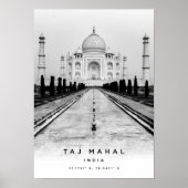 A3 Taj Mahal India座標 ポスター (正面)