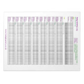 A4ベビーアクティビティログ ノートパッド (正面)