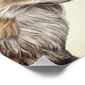 A4レッドキツネ鉛筆スケッチプリントヴィンテージルック ポスター (角)