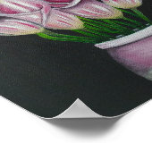 A4美しいピンクの花アクリル絵画プリント ポスター (角)