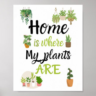 A4 Poster Homeは私の植物がある場所 ポスター
