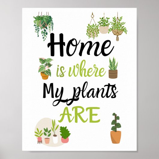 A4 Poster Homeは私の植物がある場所 ポスター (正面)