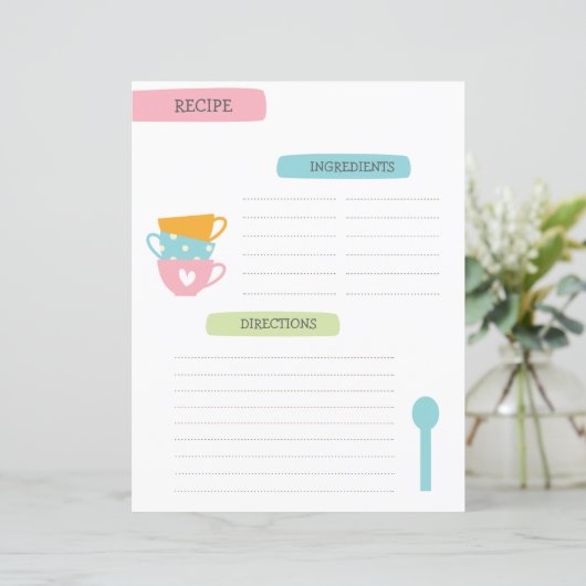 A4 Recipe Template (スタンド正面)