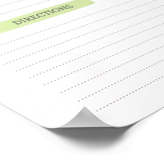 A4 Recipe Template (Instant Download) ポスター (角)