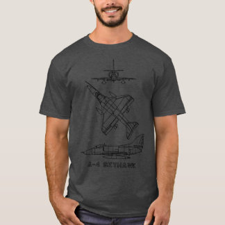 A4 Skyhawk American 1950sジェット戦闘機飛行機Bluepr Tシャツ