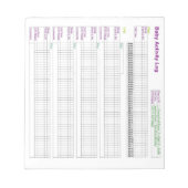 A5ベビーアクティビティログ ノートパッド (正面)