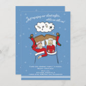 A6クリスマスカード妊娠告知-ブロンド 招待状 (正面/裏面)