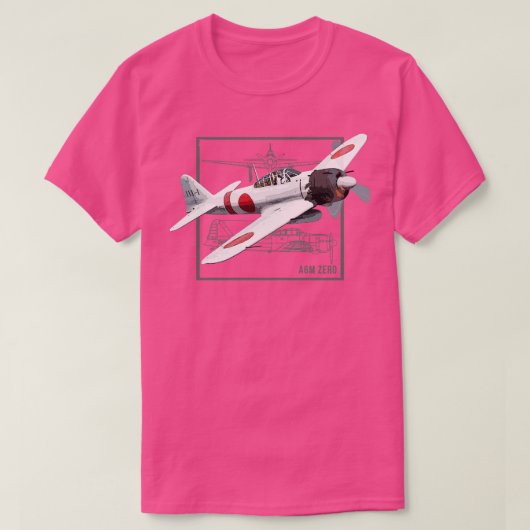 A6Mゼロファイター日本の第2次世界大戦飛行機 Tシャツ (デザイン正面)