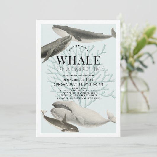 A.おいしい時間のヴィンテージブルーベビーシャワー 招待状 (スタンド正面)