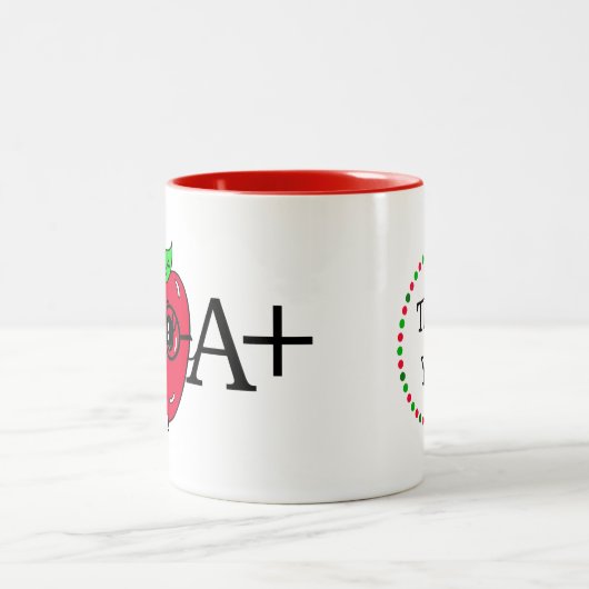 A +かわいいリンゴ先生感謝ギフト ツートーンマグカップ (中央)