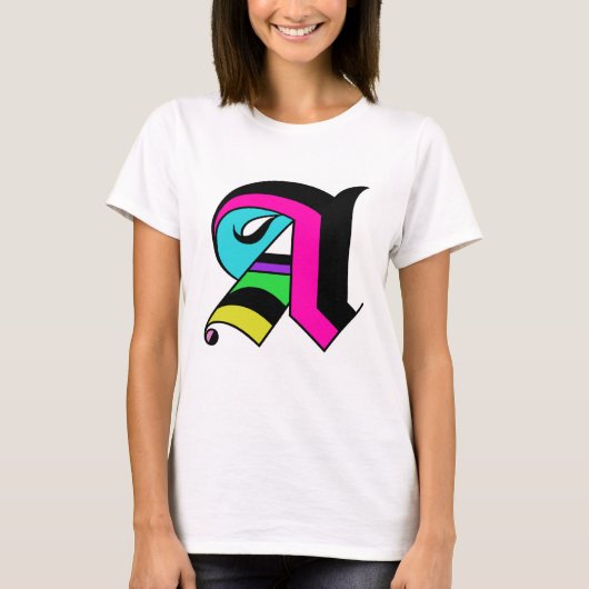 「A」の文字のTシャツ Tシャツ (正面)