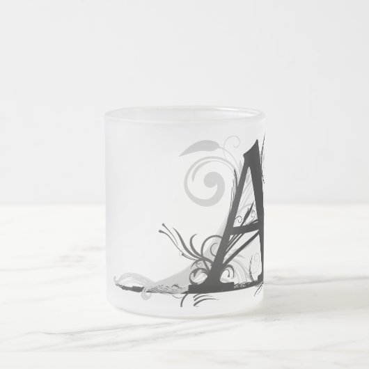 "A"の-モノグラムのなマグ フロストグラスマグカップ (中央)