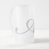 "A"の(黒い)公式のマグ。! フロストグラスビールジョッキ (正面左)