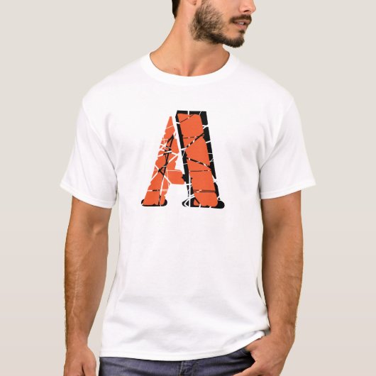 「A」ひび割れステンシルティー Tシャツ (正面)