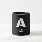 A (アルファ) NATOフォネティックコード・モールス信号 マグカップ (中央)