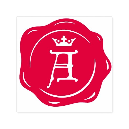 A -アンティークワックスシールゴシック王冠イニシャル文字 セルフインキングスタンプ (デザイン)