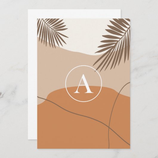 A -イニシャルモノグラムレターA抽象デザイン 招待状 (正面/裏面)