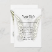 A -エンジェルアルファベットイニシャルレター翼ハロ 招待状 (正面/裏面)