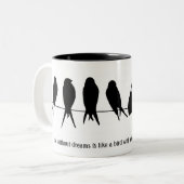 A.カスタマイズワイヤーに入ったコーヒーマグの鳥 ツートーンマグカップ (正面左)