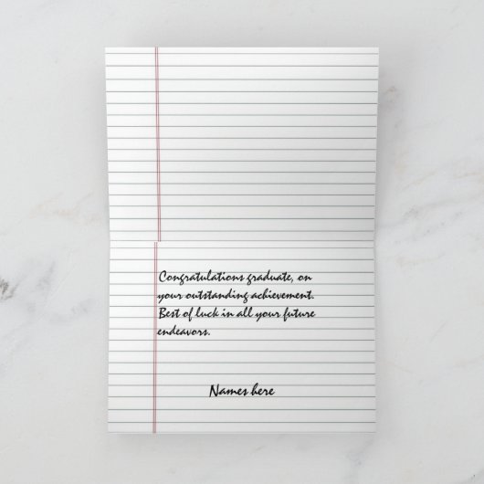 A+カスタム卒業カード カード (内部)