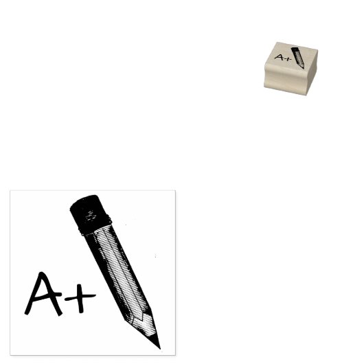 A +グレード#2ペンシルスクール先生宿題スタンプ ラバースタンプ (押印)