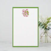 "A"フローラアールヌーボーモノグラム 便箋 (スタンド正面)