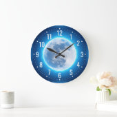 A & ユニークBig Moon in宇宙-魔法 ラージ壁時計 (ホーム)