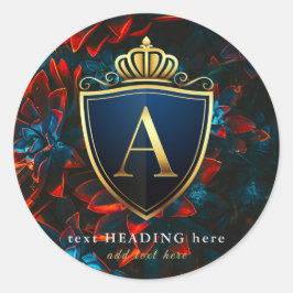 A – レターモノグラムラウンドステッカー ラウンドシール