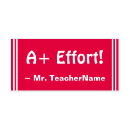 "A +努力！" +教育者の名カスタム前ラバースタンプ セルフインキングスタンプ