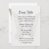 A -天使のアルファベットのイニシャルによってLrtterはハローが飛びます 招待状 (正面/裏面)