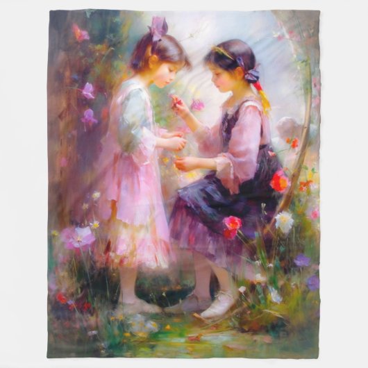 A.庭の朝 フリースブランケット (正面)