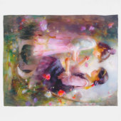 A.庭の朝 フリースブランケット (正面(横))