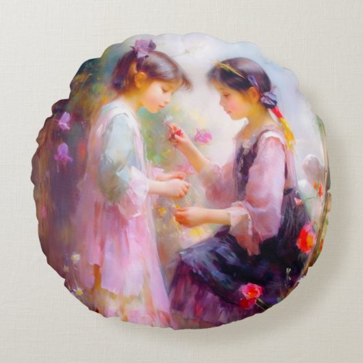 A.庭の朝 ラウンドクッション (正面)