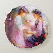 A.庭の朝 ラウンドクッション (裏面)