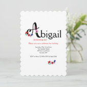 「A」文字（名を文字Aで追加） 招待状 (スタンド正面)