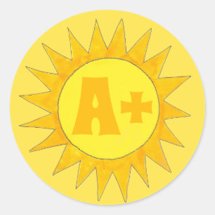 A +明るい学生報酬イエローサンシャイン先生 ラウンドシール