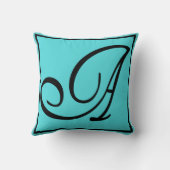 A – 水色の背景の文字A クッション (裏面)