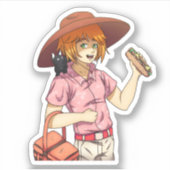 A.猫とピクニックに行く シール (正面)