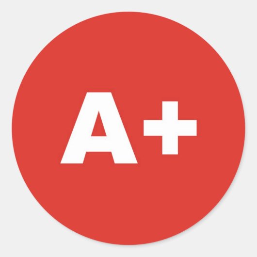 A+血液型/グループRh (Rhesus) 前向き ラウンドシール (正面)